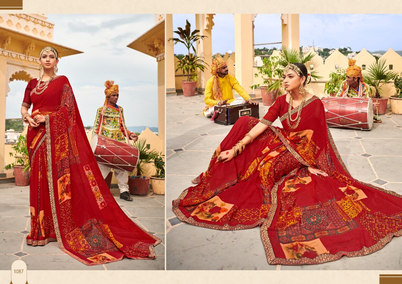 saroj Gorgeous Vol 4 georgette astonishing saree catalog