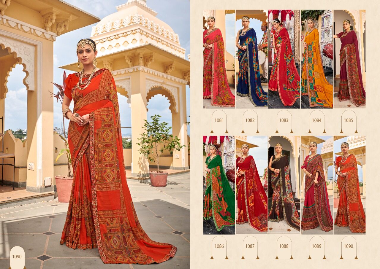 saroj Gorgeous Vol 4 georgette astonishing saree catalog