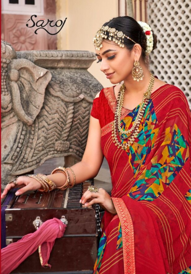 saroj Gorgeous Vol 4 georgette astonishing saree catalog