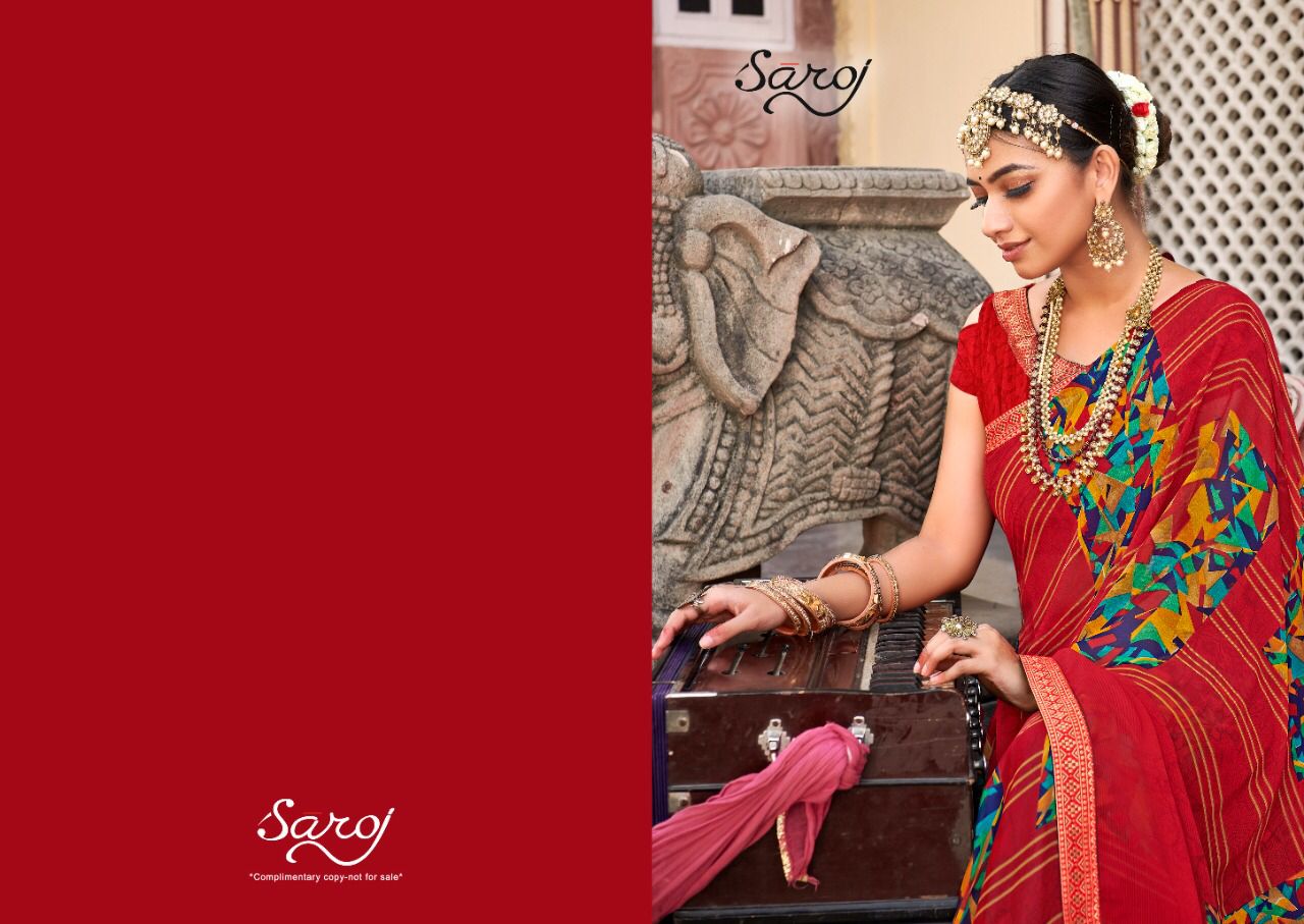 saroj Gorgeous Vol 4 georgette astonishing saree catalog