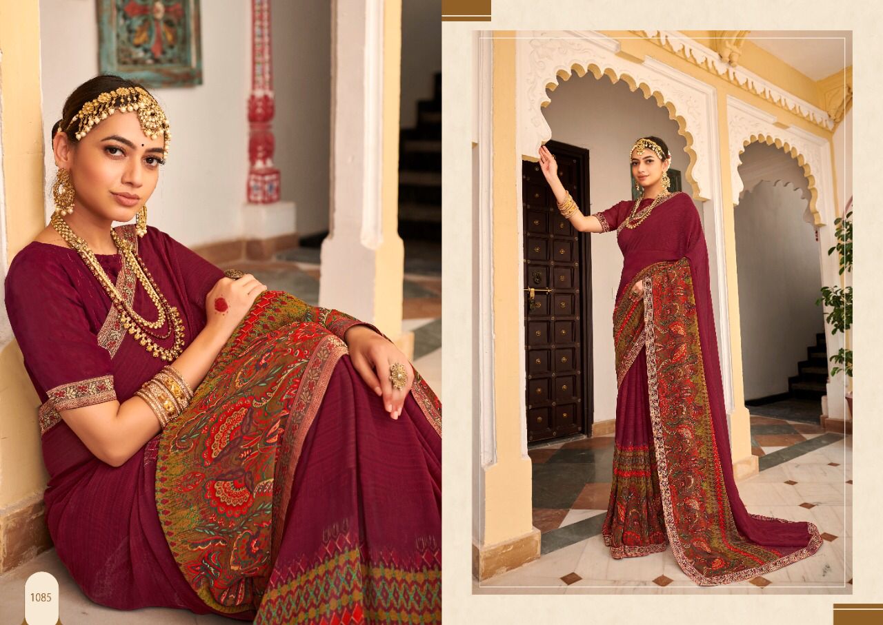 saroj Gorgeous Vol 4 georgette astonishing saree catalog