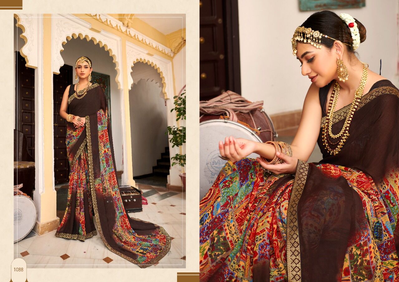 saroj Gorgeous Vol 4 georgette astonishing saree catalog