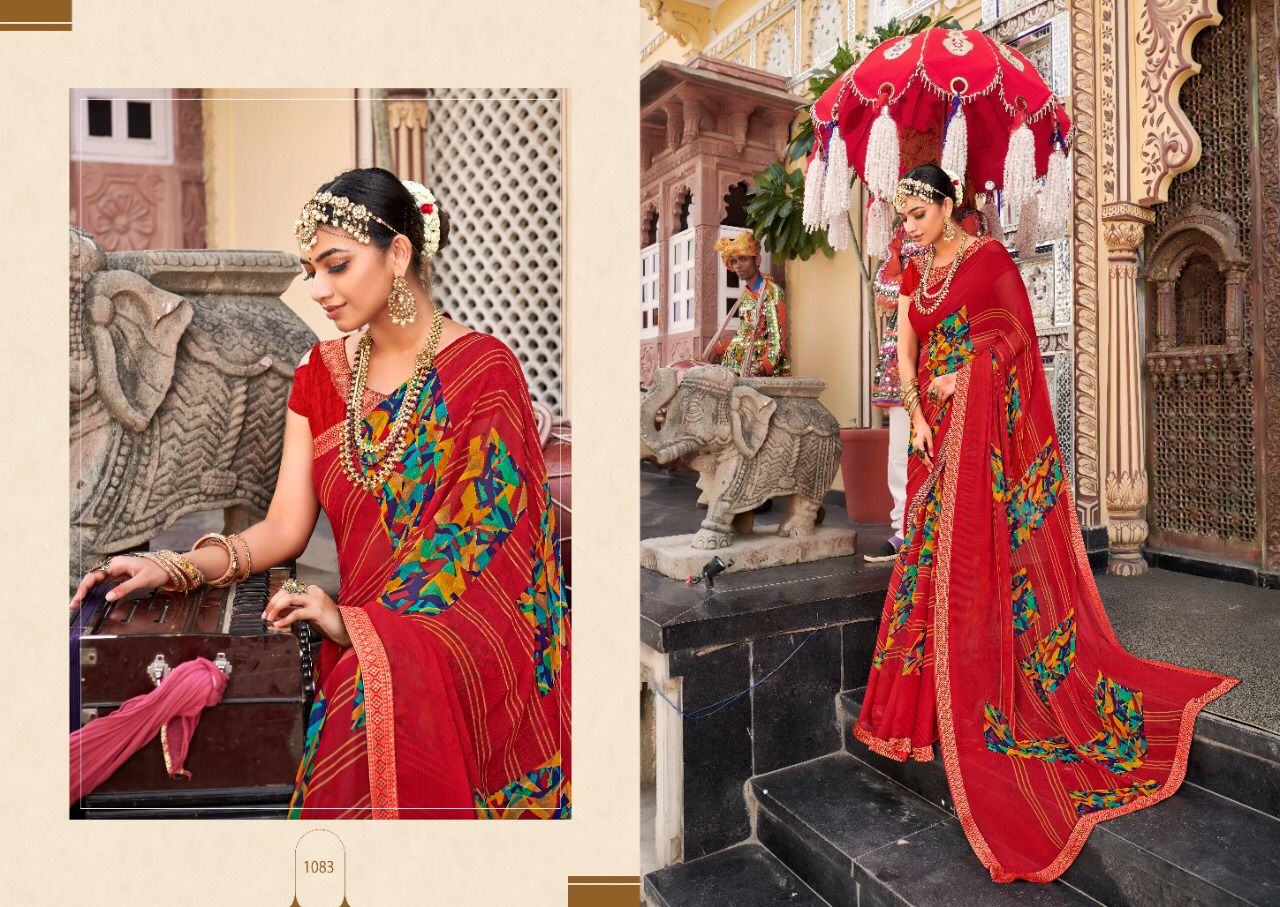 saroj Gorgeous Vol 4 georgette astonishing saree catalog