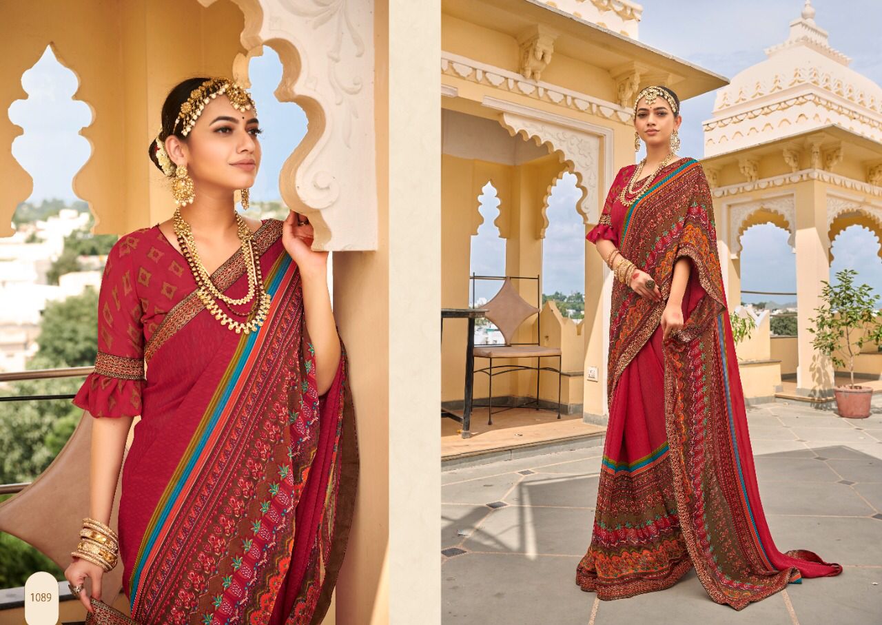 saroj Gorgeous Vol 4 georgette astonishing saree catalog