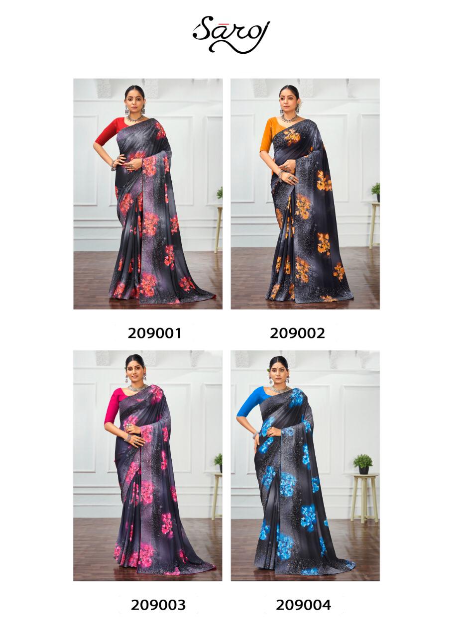 saroj monali lycra decent look saree catalog