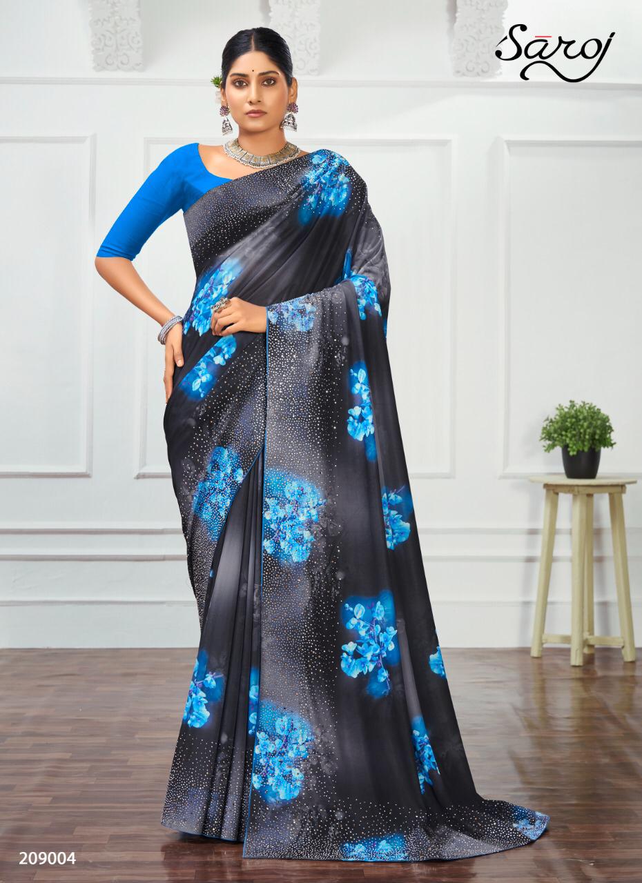 saroj monali lycra decent look saree catalog