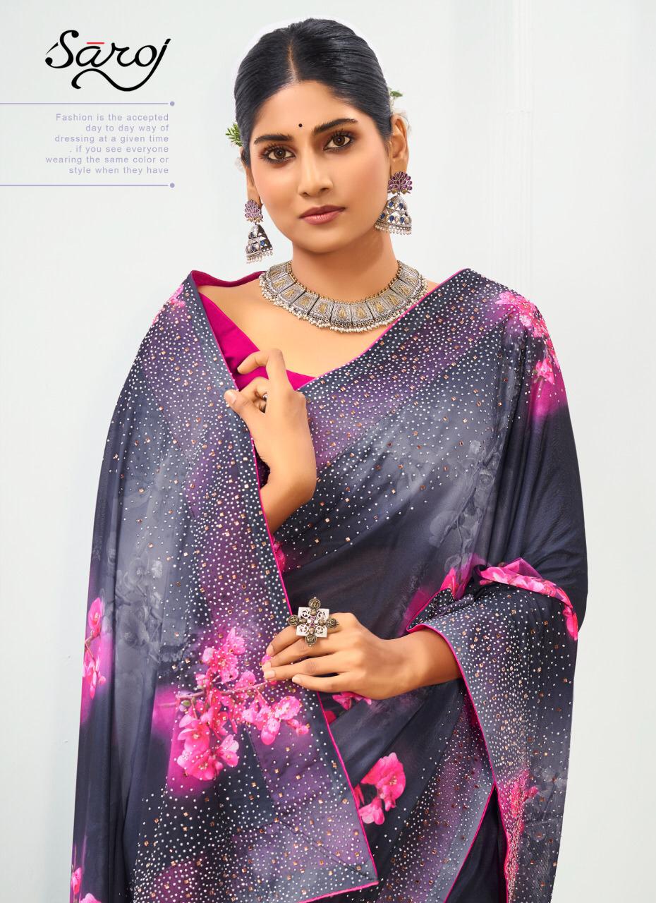 saroj monali lycra decent look saree catalog