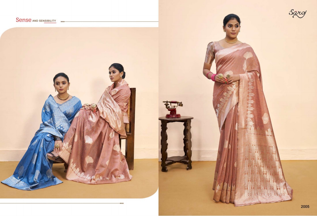 saroj Nasheen Vol 2 linen  gorgeous look saree catalog