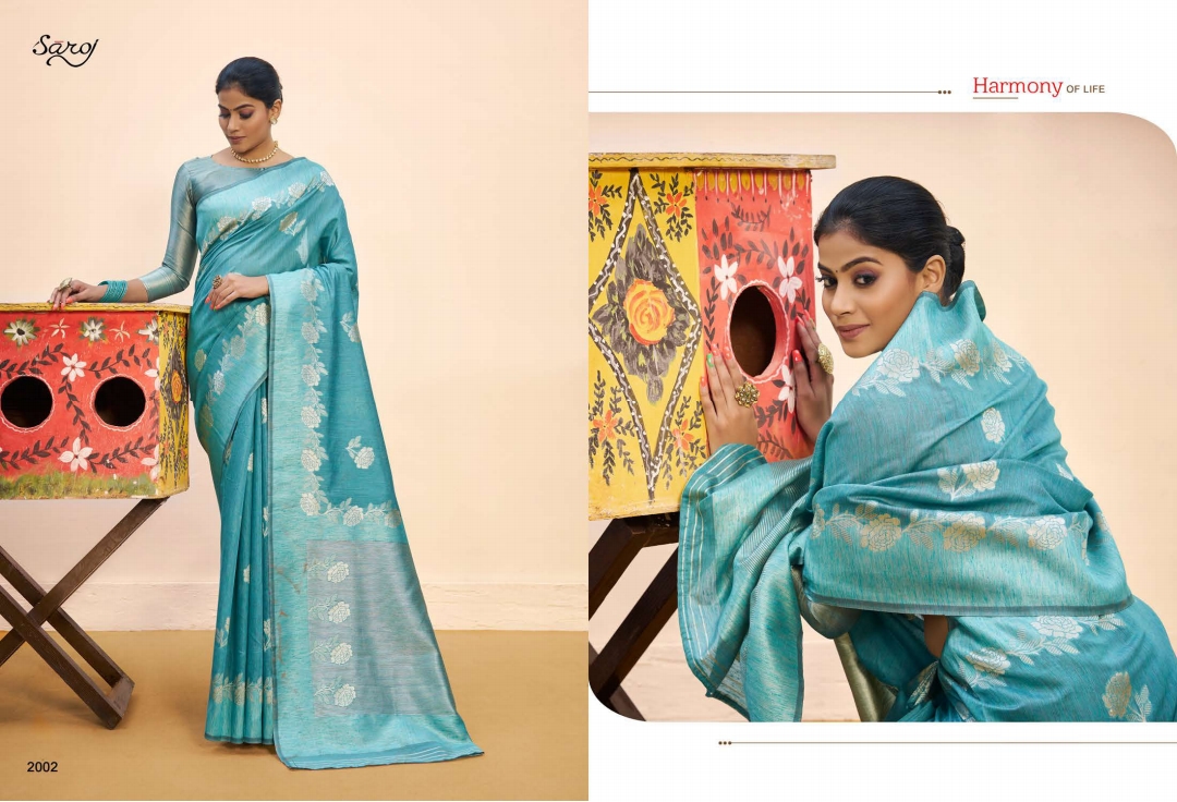 saroj Nasheen Vol 2 linen  gorgeous look saree catalog