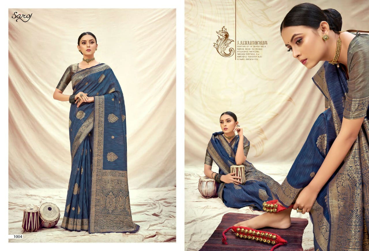 saroj sofia banarsi silk elegant look saree catalog