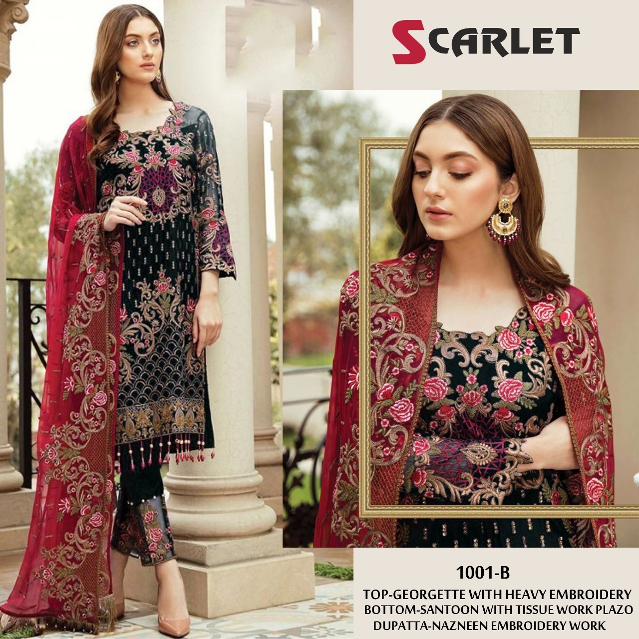 Scarlet 1001 B Georgget Regal Look Salwar Suit Single