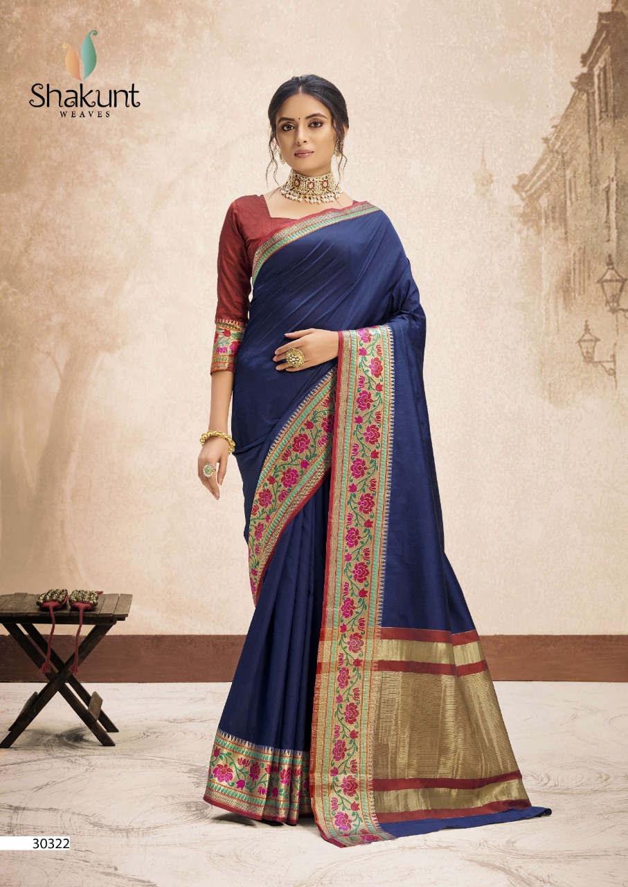 shakunt weaves Nitishree art silk graceful look saree catalog