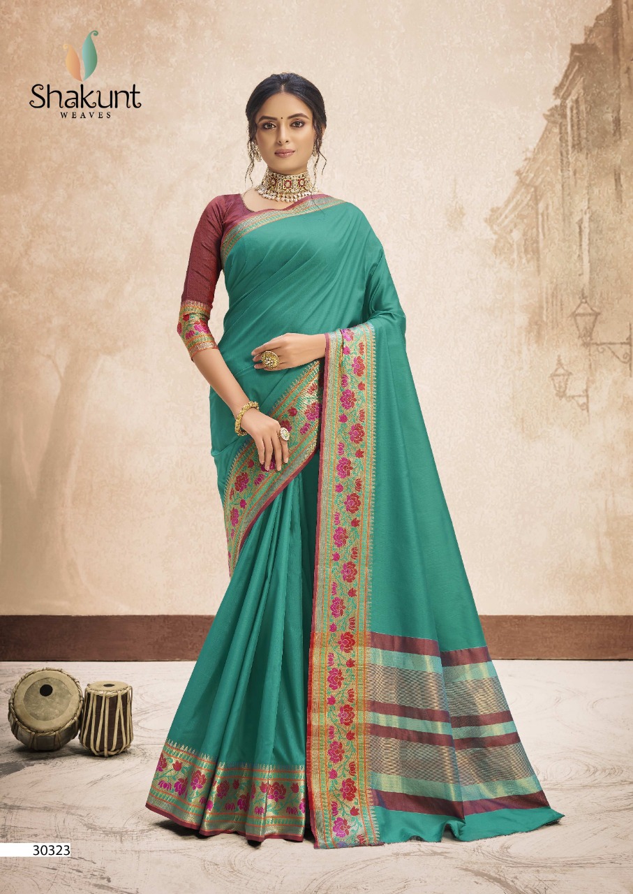 shakunt weaves Nitishree art silk graceful look saree catalog