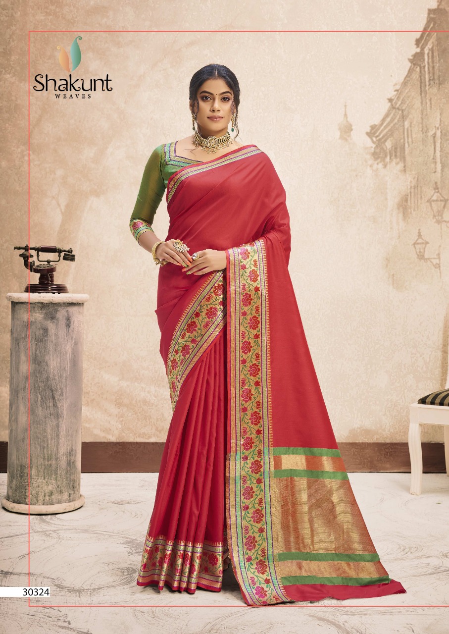 shakunt weaves Nitishree art silk graceful look saree catalog