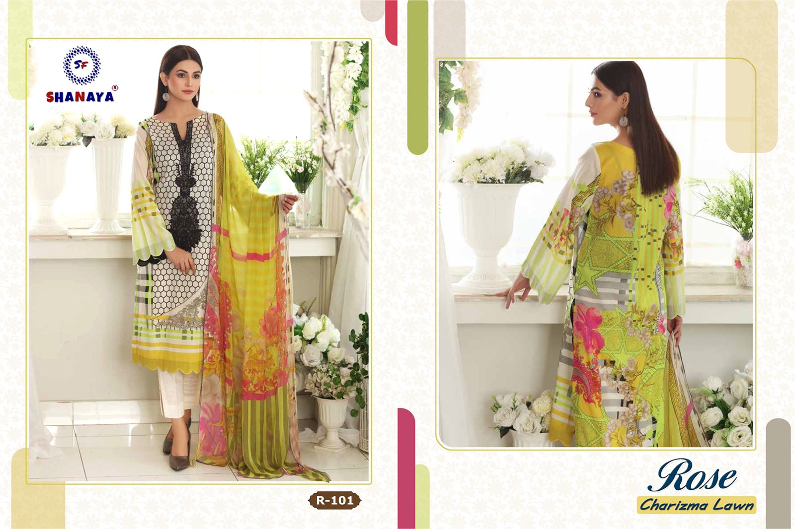 shanaya rose charizma lawn lawn decent embroidary look salwar suit catalog