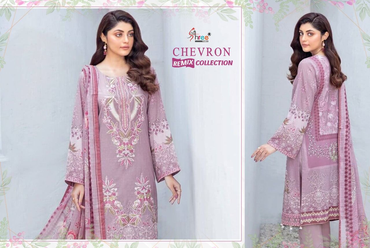 shree fab chevron remix collection lawn cotton regal print salwar suit with cotton dupatta catalog