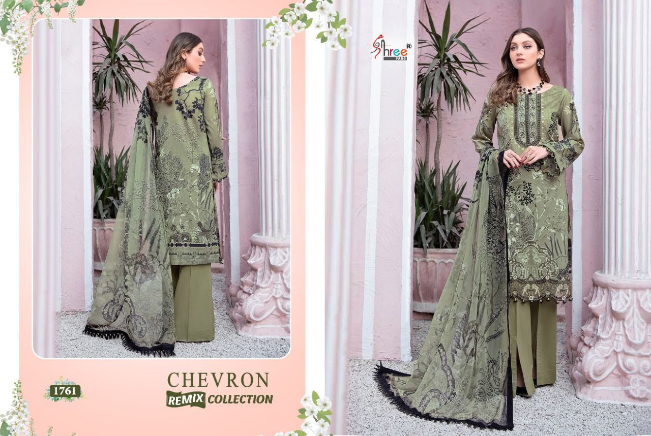 shree fab chevron remix collection lawn cotton regal print salwar suit with cotton dupatta catalog