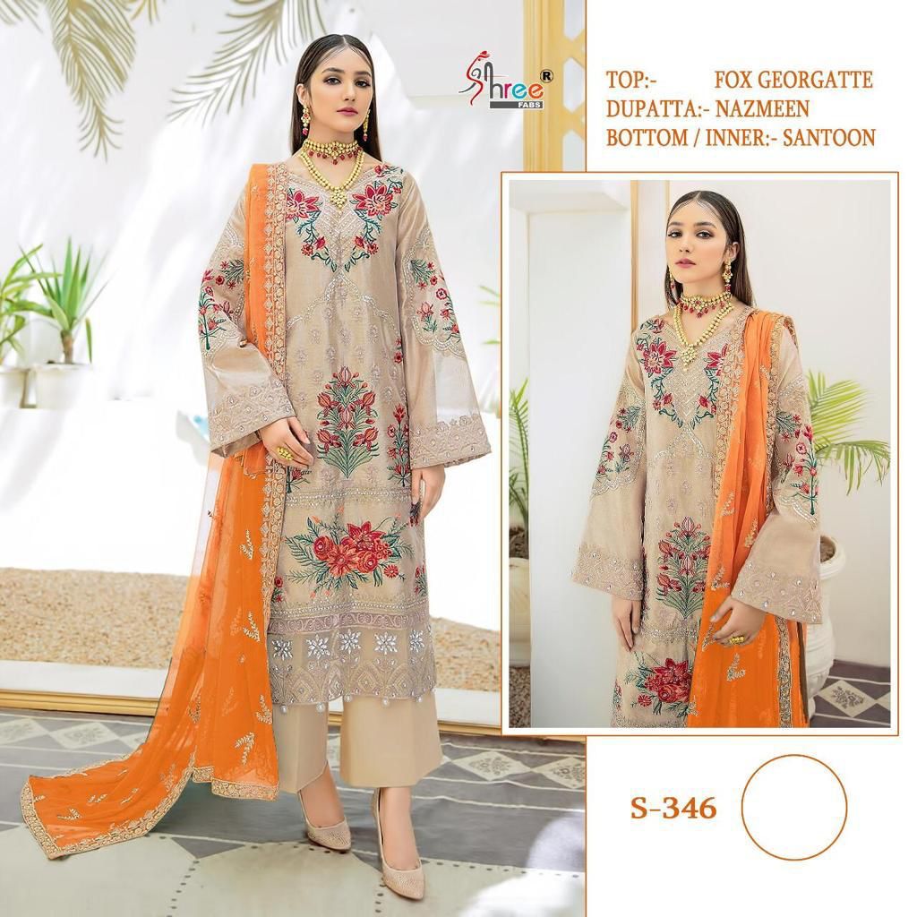 shree fab   s 346 georrgatte elegant slawar suit single