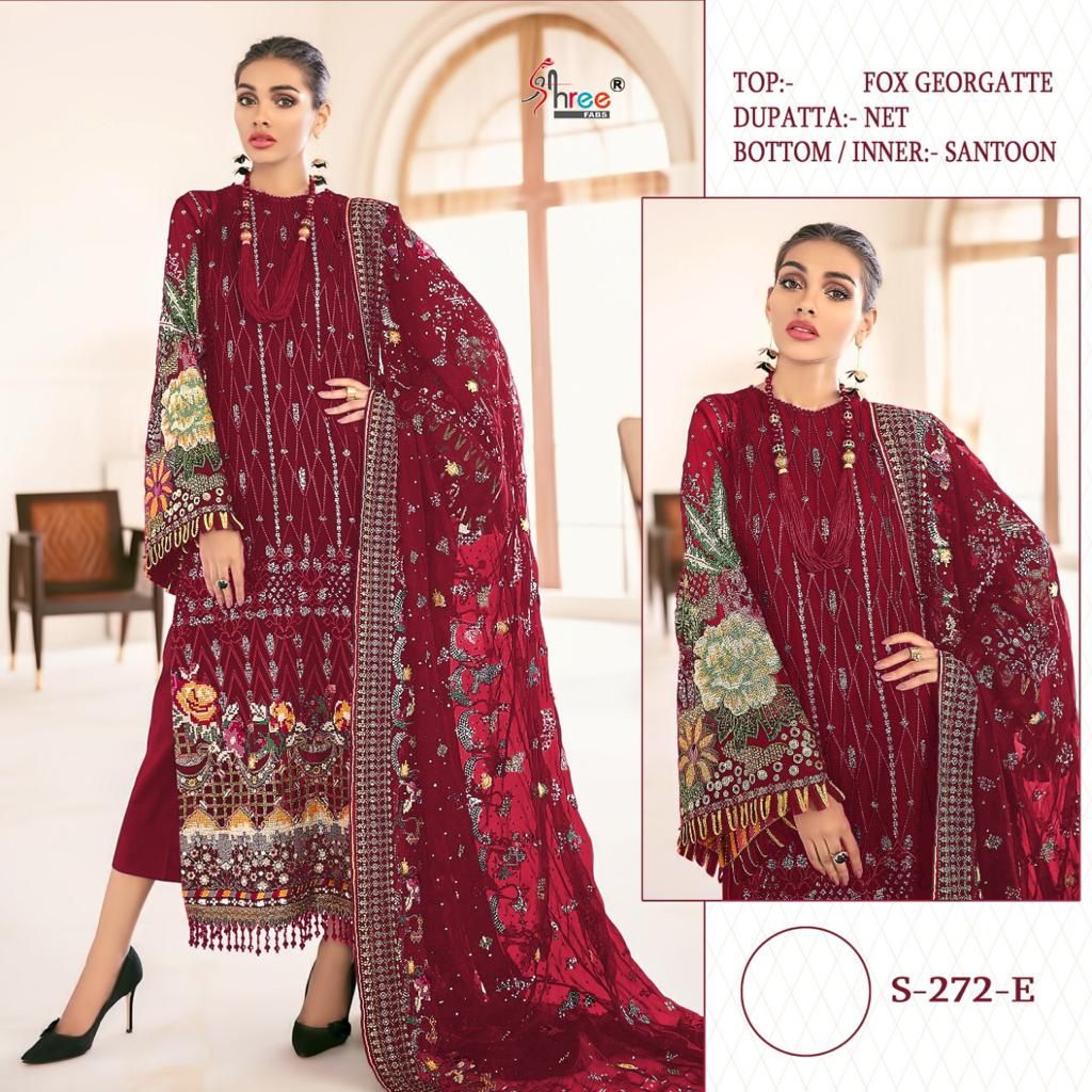 shree fab S  272 E Salwar Kameez Fox georgeete Singles