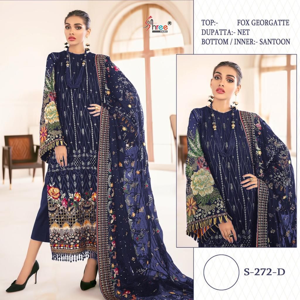 shree fab s 272 colors georrgatte elegant slawar suit catalog