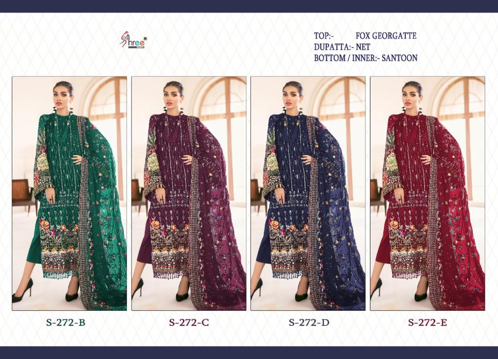 shree fab s 272 colors georrgatte elegant slawar suit catalog