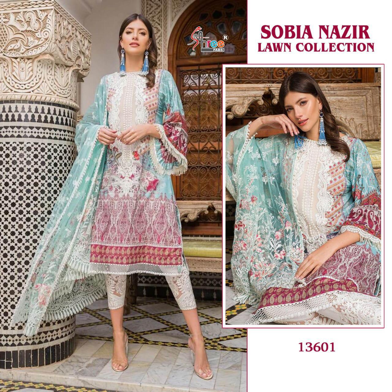 shree fab Sobia Nazir lawn collection 13601 pure lawn cotton innovative look salwar suit single