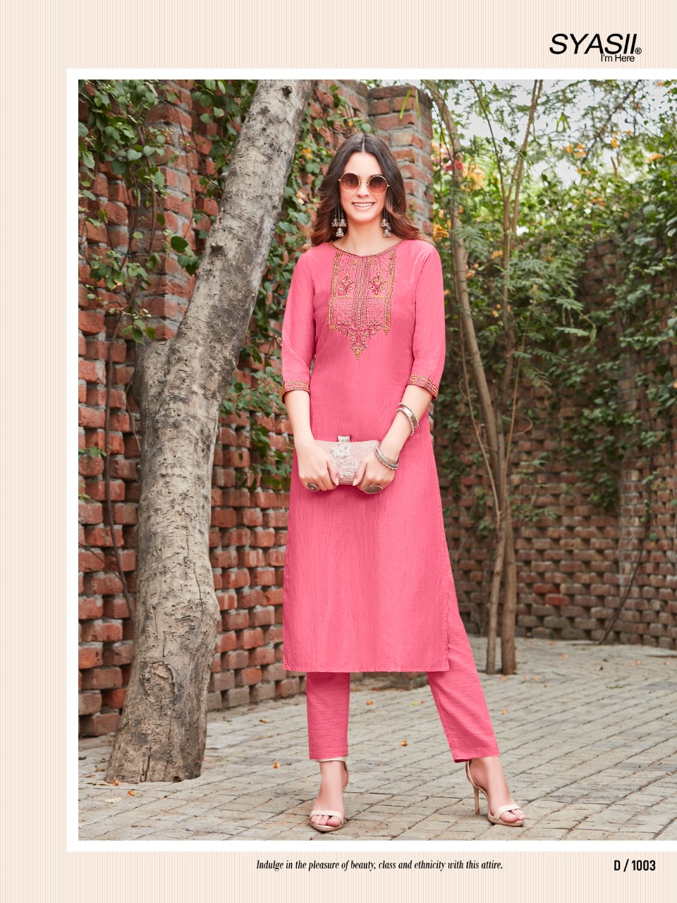 syasii rayasa pure chinon kashmiri embroidary gorgeous look kurti with bottom catalog