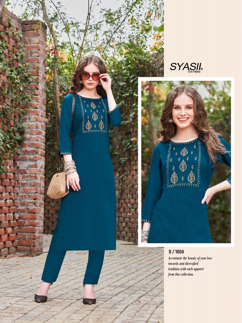 syasii rayasa pure chinon kashmiri embroidary gorgeous look kurti with bottom catalog