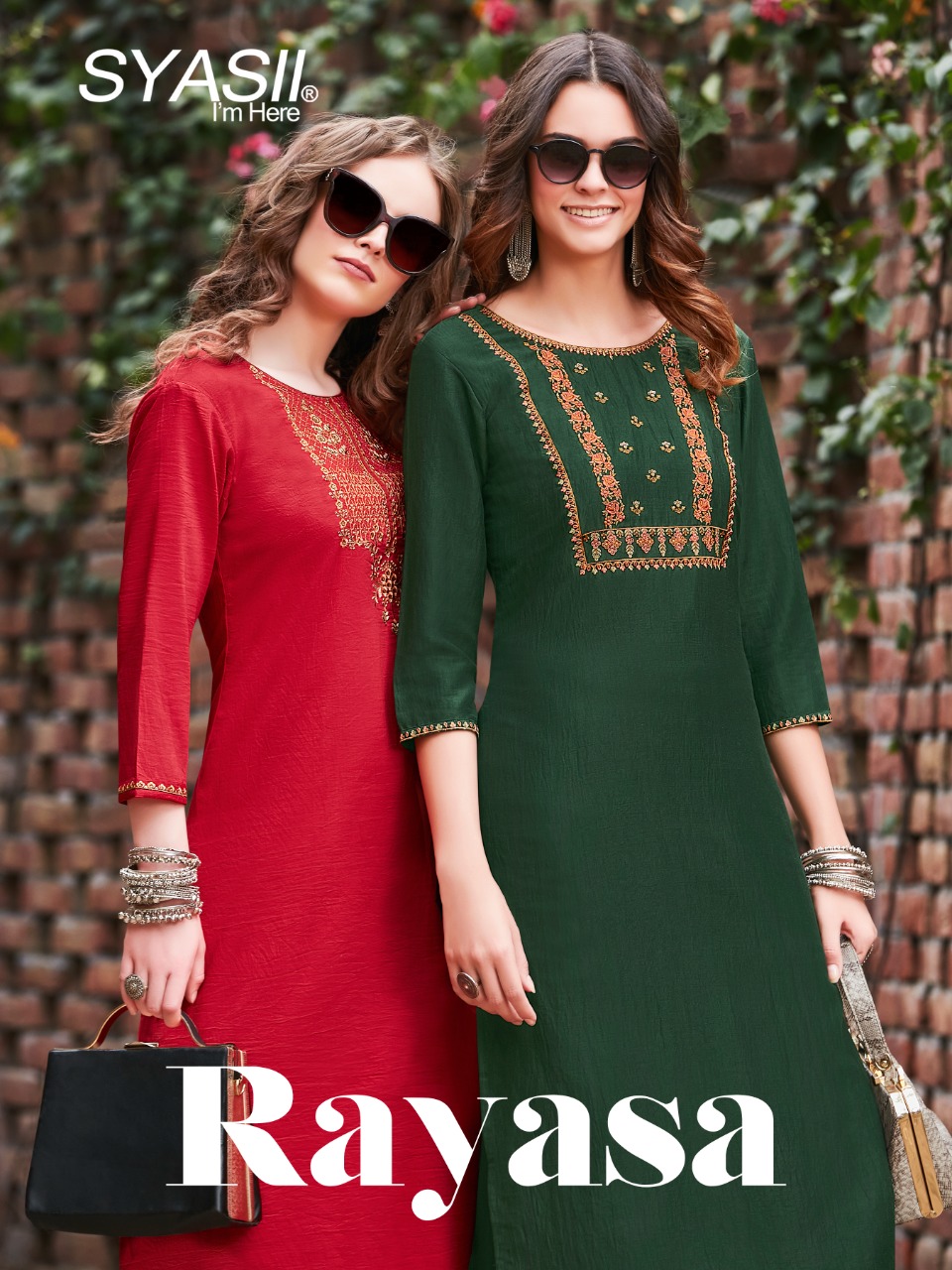 syasii rayasa pure chinon kashmiri embroidary gorgeous look kurti with bottom catalog