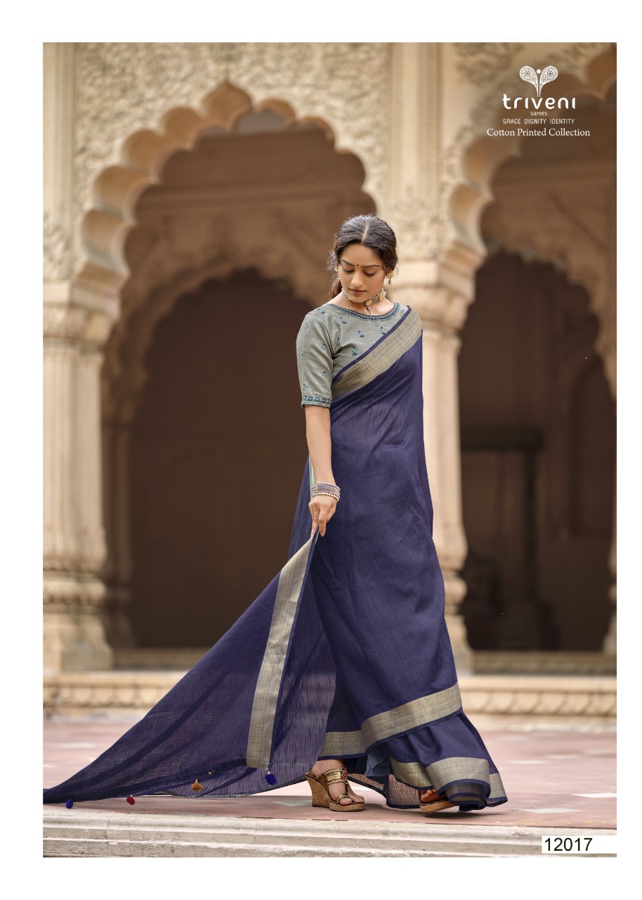 triveni sarees reshma cotton exclusive print saree catalog