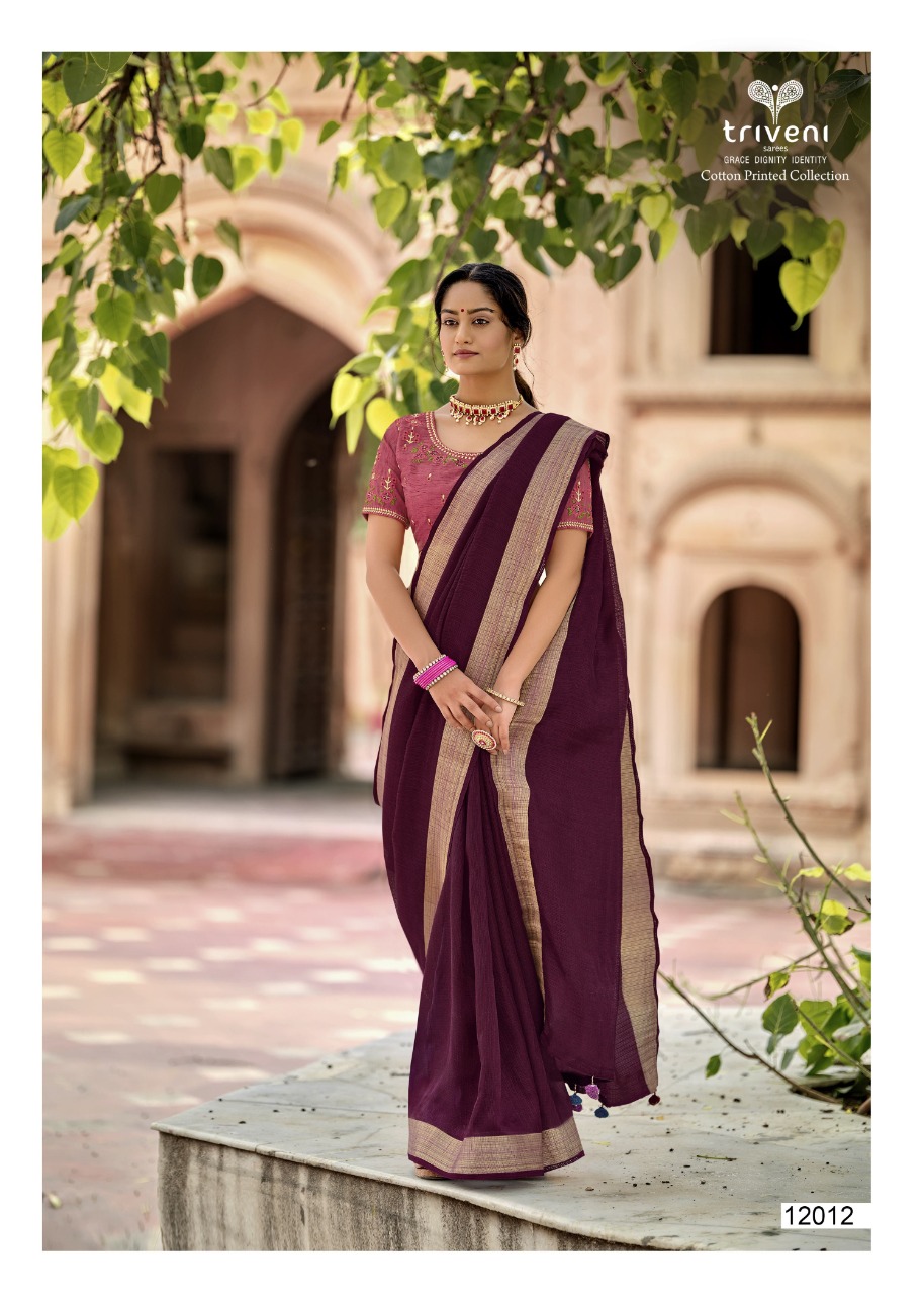 triveni sarees reshma cotton exclusive print saree catalog