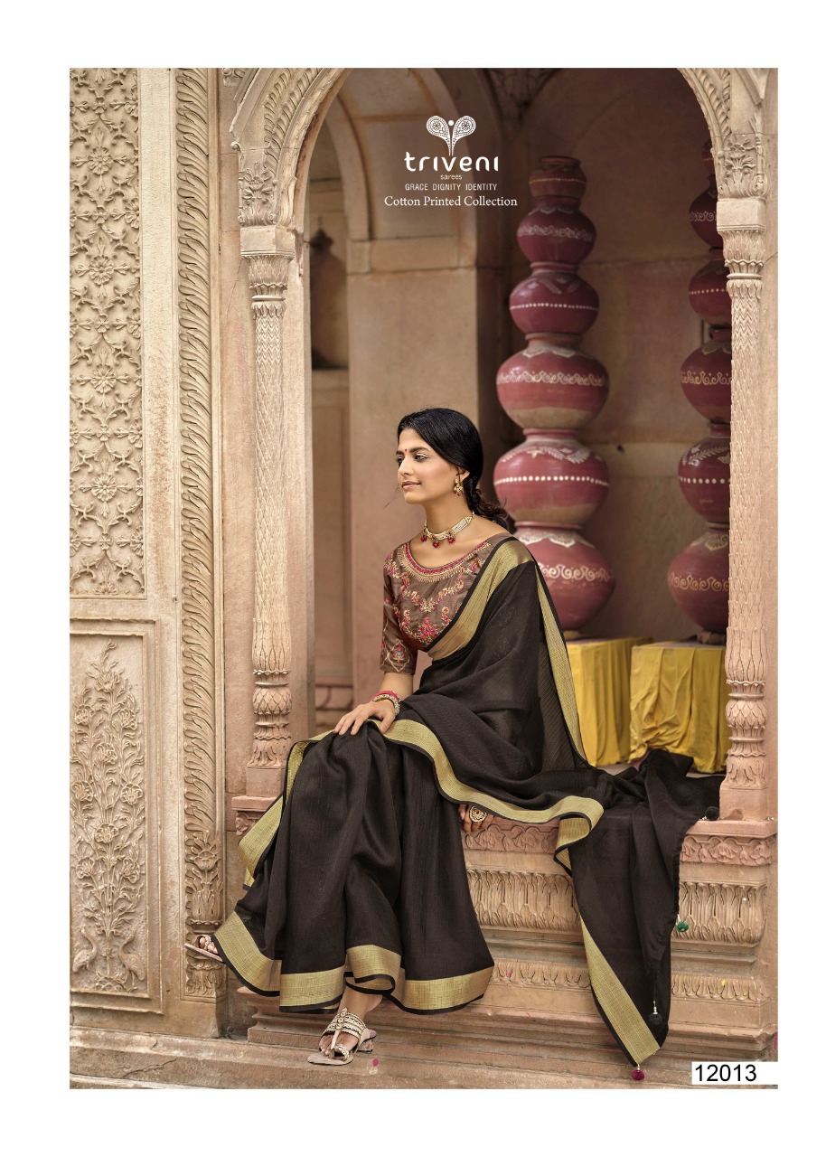 triveni sarees reshma cotton exclusive print saree catalog