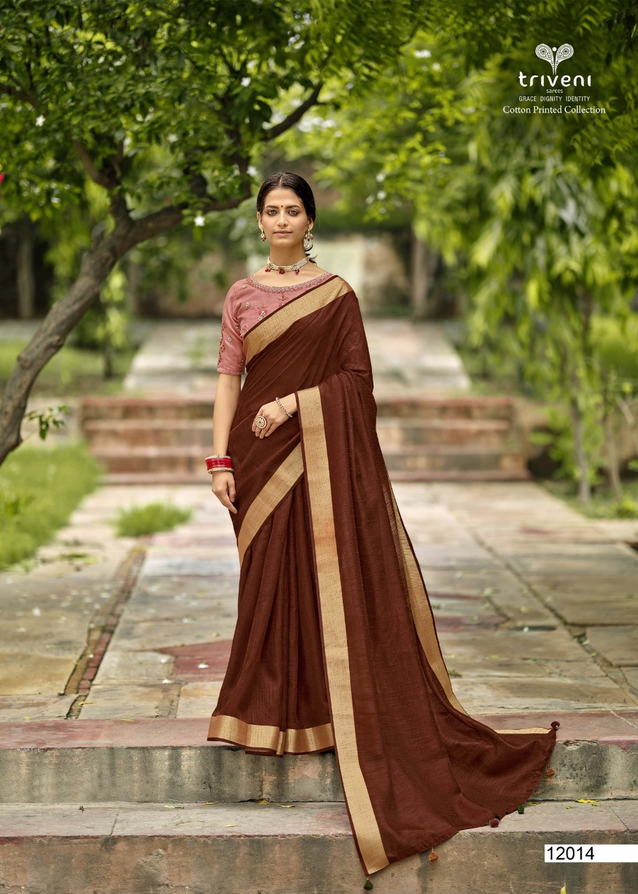 triveni sarees reshma cotton exclusive print saree catalog