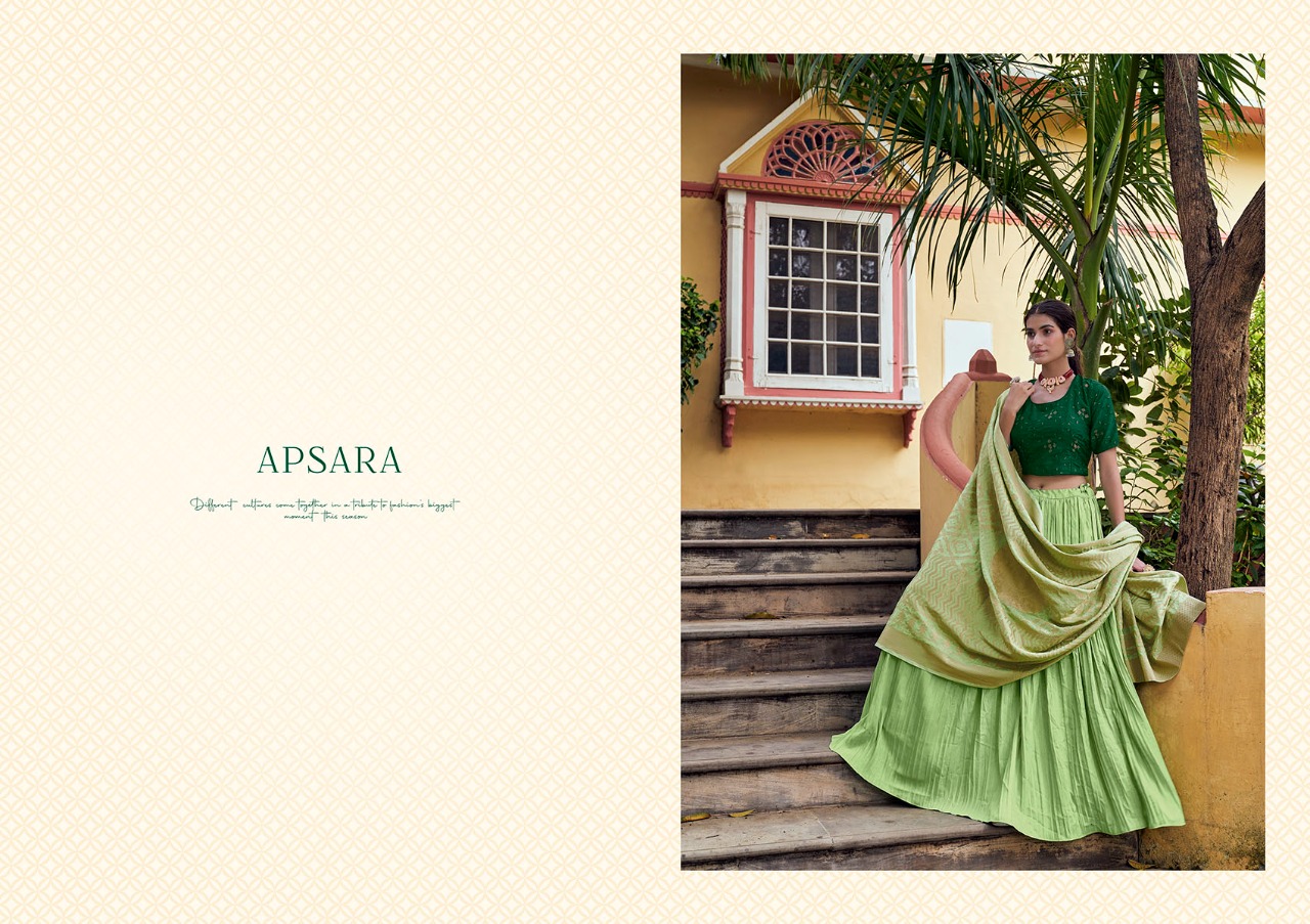 tunic house apsara silk graceful look lehanga catalog