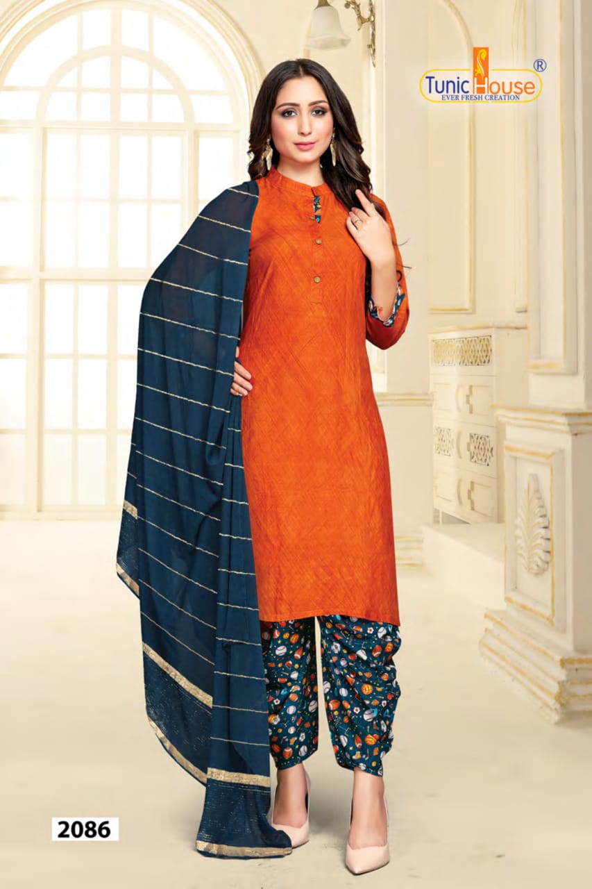 tunic house patiyala rani nx viscous rayon attrective patiyala look kurti with dupatta catalog