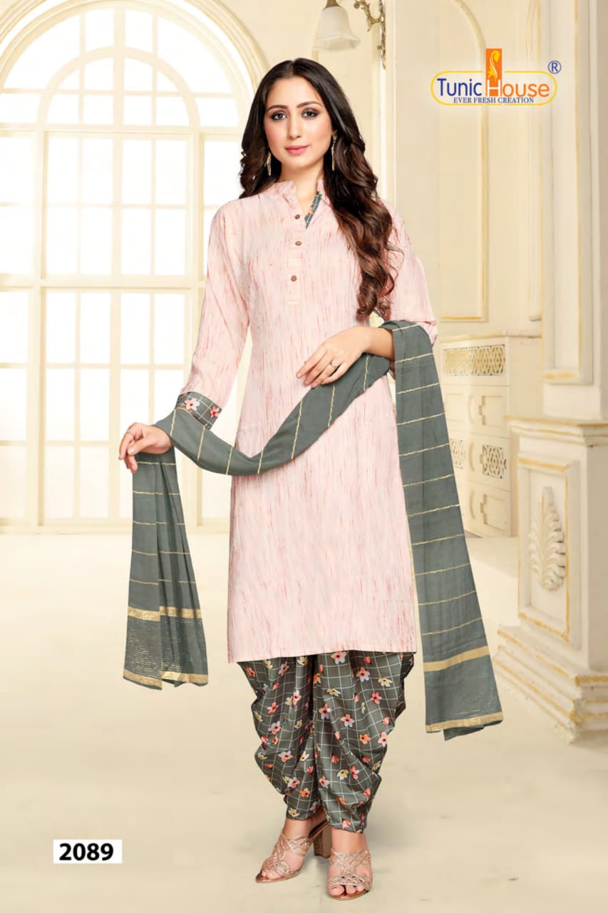 tunic house patiyala rani nx viscous rayon attrective patiyala look kurti with dupatta catalog