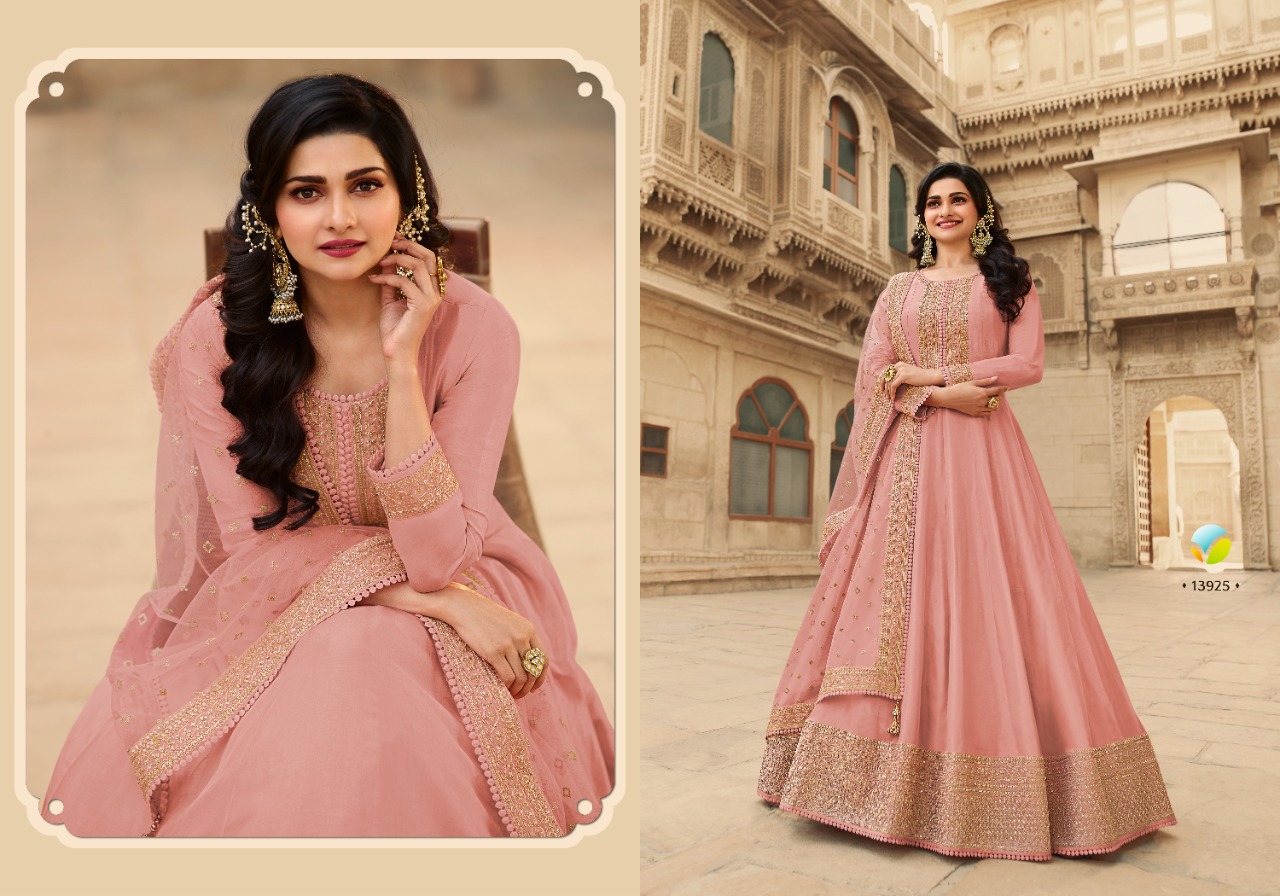 vinay fashion kaseesh pari mahal dola silk attrective embroidary look salwar suit catalog