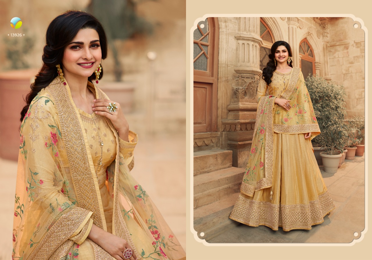 vinay fashion kaseesh pari mahal dola silk attrective embroidary look salwar suit catalog