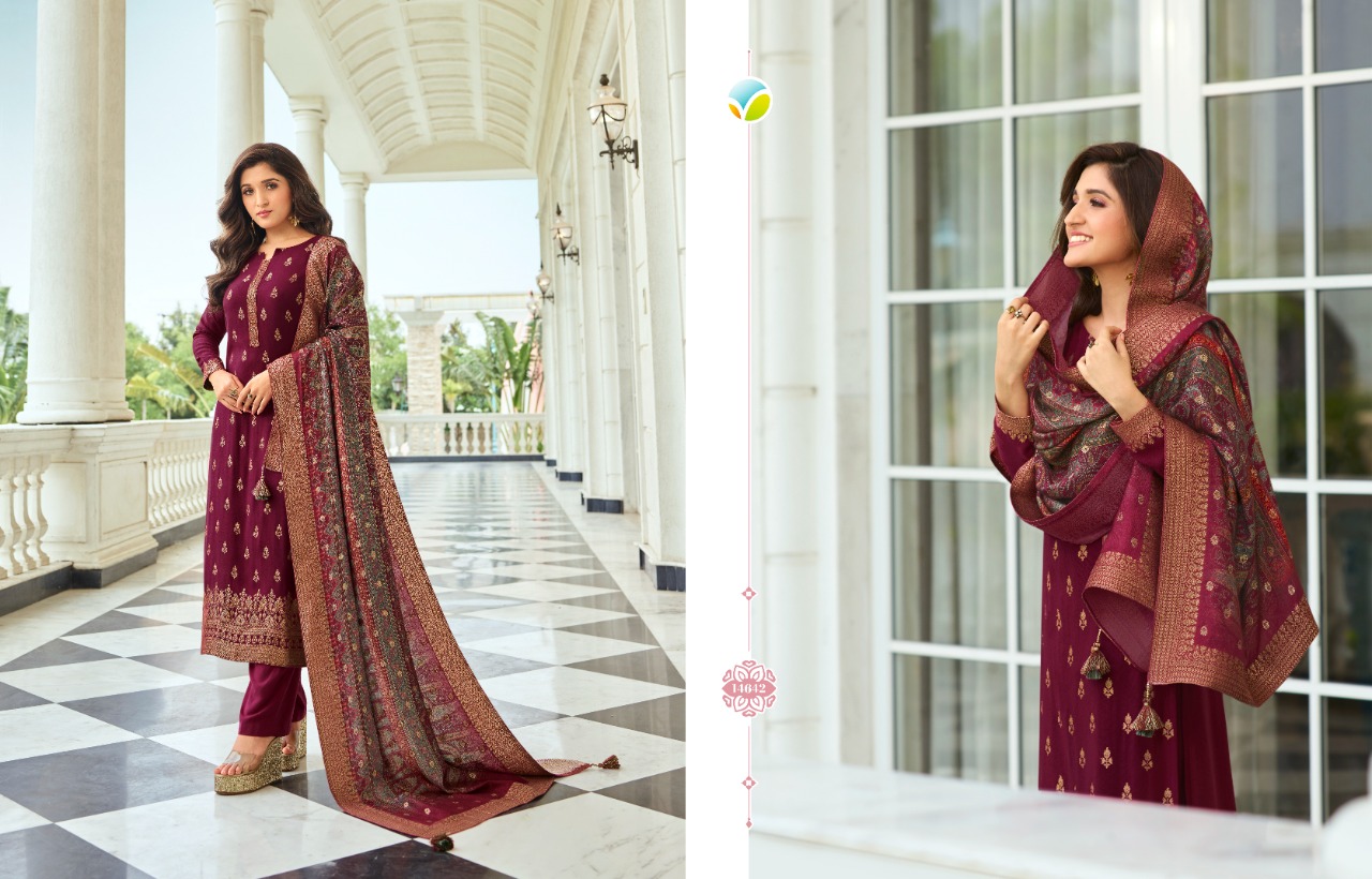 Vinay fashion kaseesh pashmina digital viscose pashmina festive look salwar suit catalog