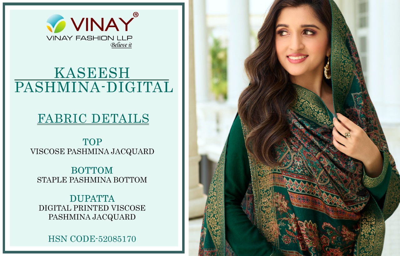 Vinay fashion kaseesh pashmina digital viscose pashmina festive look salwar suit catalog