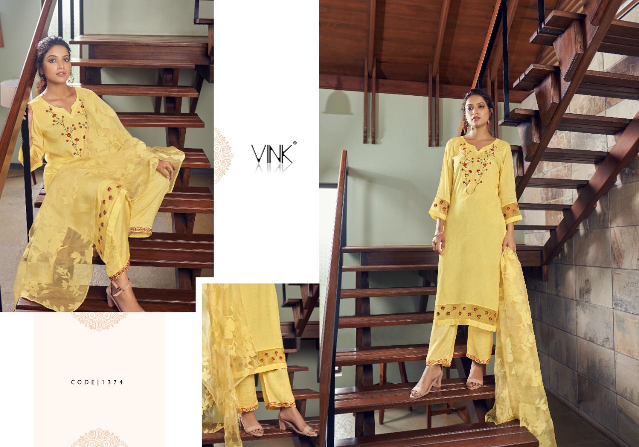 vink fern 2 viscose new and modern style kurta with pant and dupatta catalog