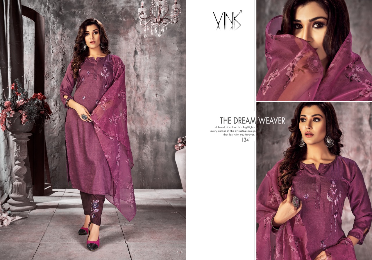 vink fragrance vol 2 organza decent look top with bottom and dupatta catalog