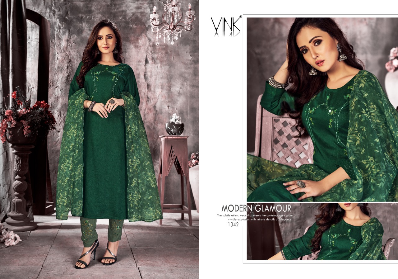 vink fragrance vol 2 organza decent look top with bottom and dupatta catalog