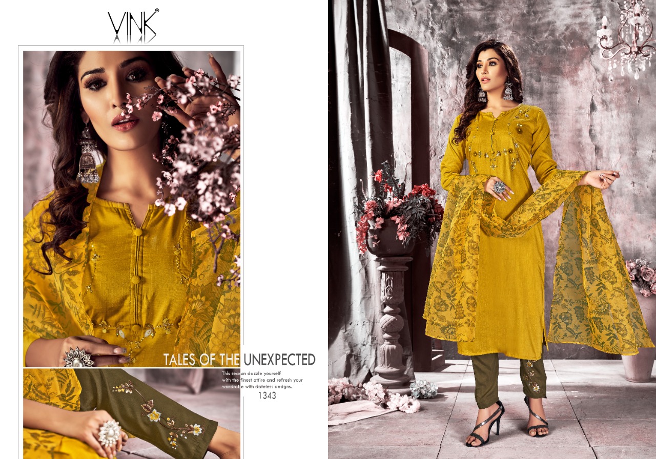 vink fragrance vol 2 organza decent look top with bottom and dupatta catalog