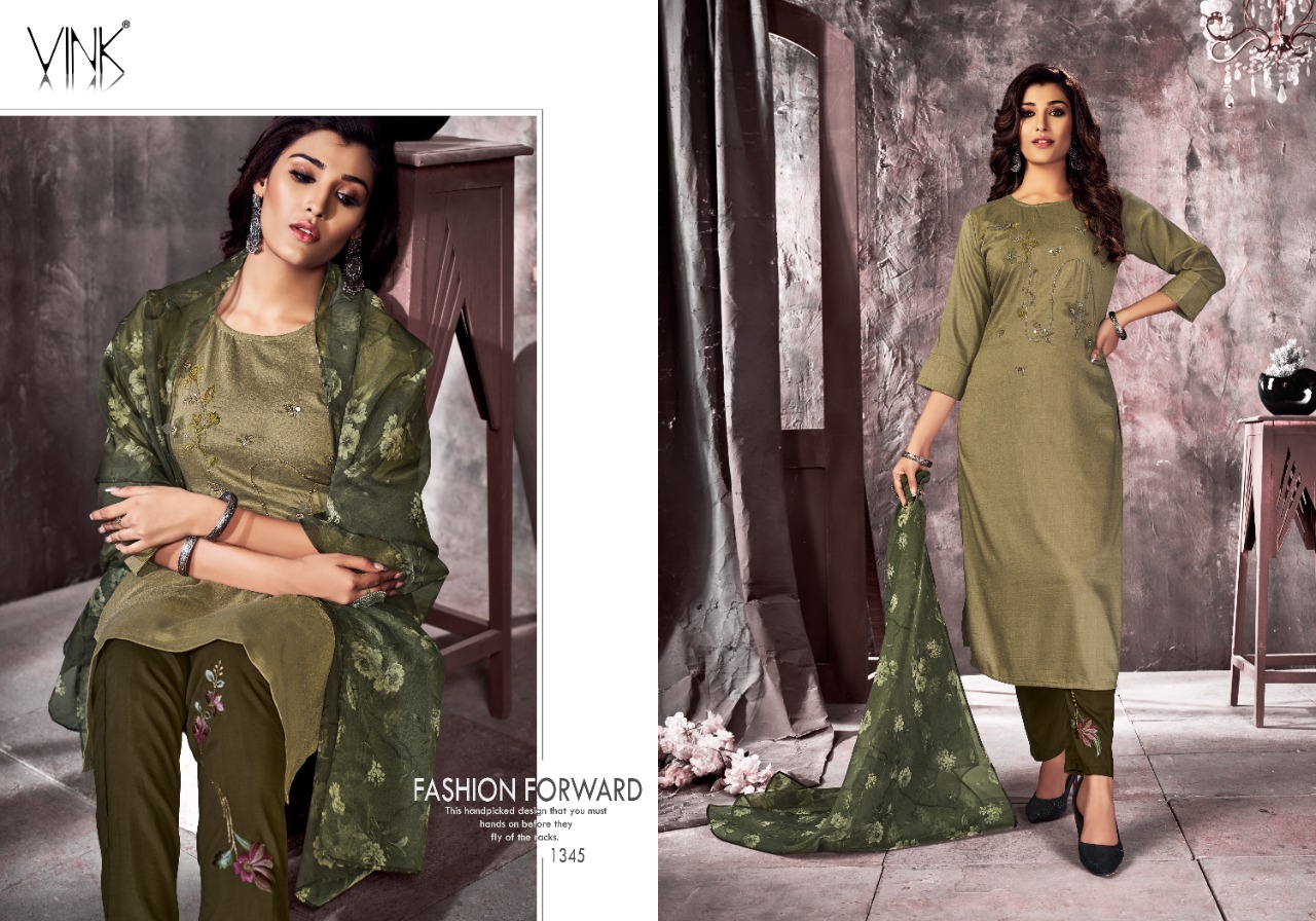 vink fragrance vol 2 organza decent look top with bottom and dupatta catalog