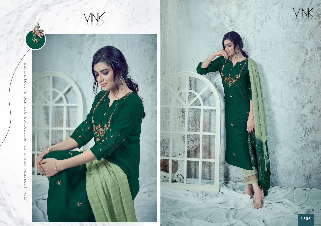 vink utsav viscose gorgeous look top with pant and dupatta catalog