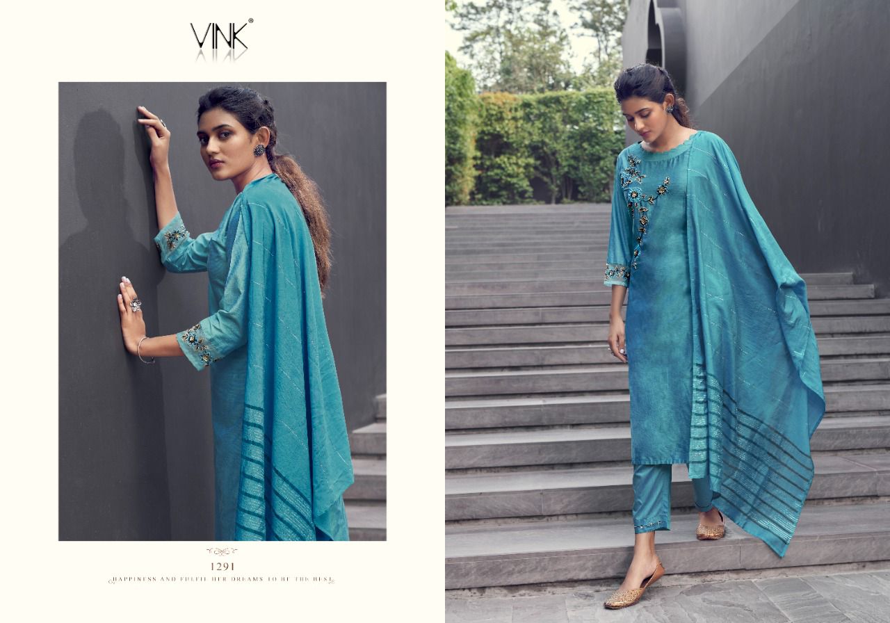 vink victoria silk astonishing look kurti pant with dupatta catalog