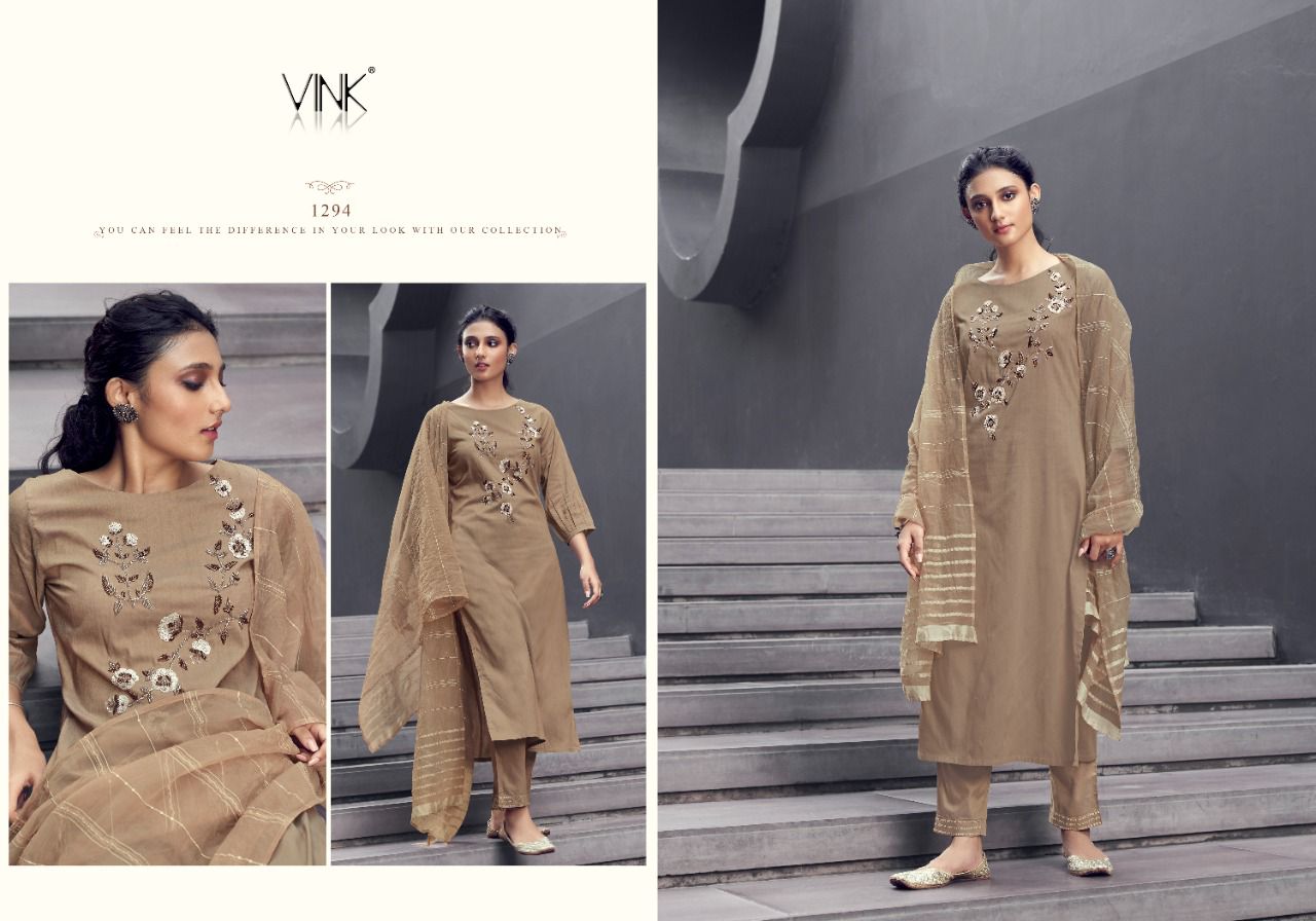 vink victoria silk astonishing look kurti pant with dupatta catalog