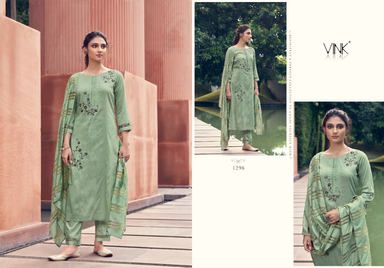 vink victoria silk astonishing look kurti pant with dupatta catalog