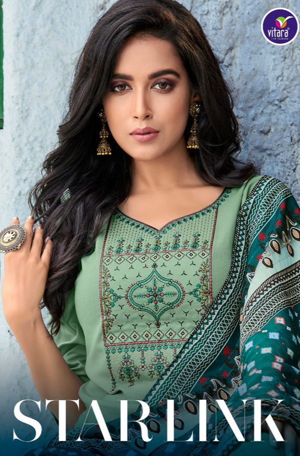 vitara fashion star link rayon  graceful look top bottom with dupatta catalog